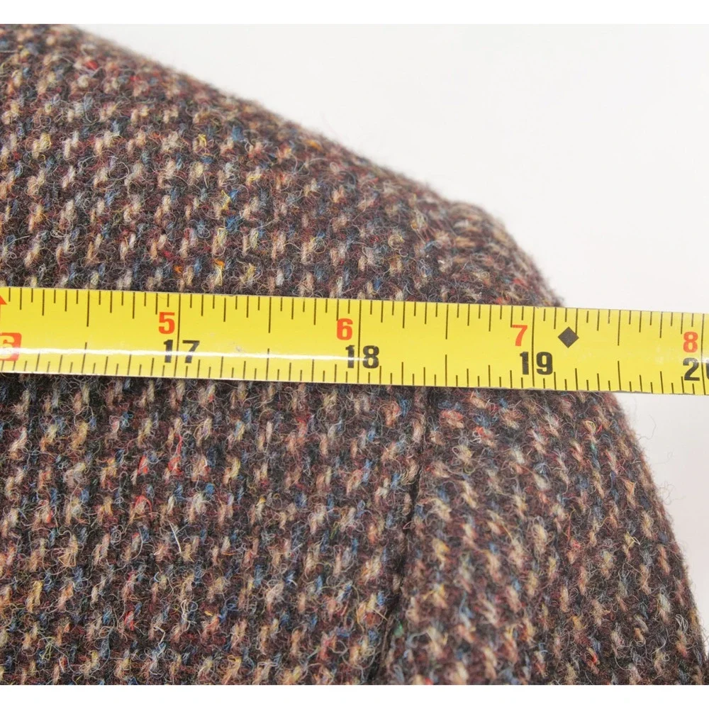 Harris Tweed Men's 38R Brown Multi Wool Tweed Blazer Sport Coat Tailored USA